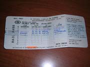 Tren bileti.